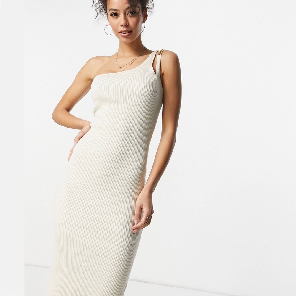 4th & reckless knit 1 shoulder dress chain strap- TALL LENGTH